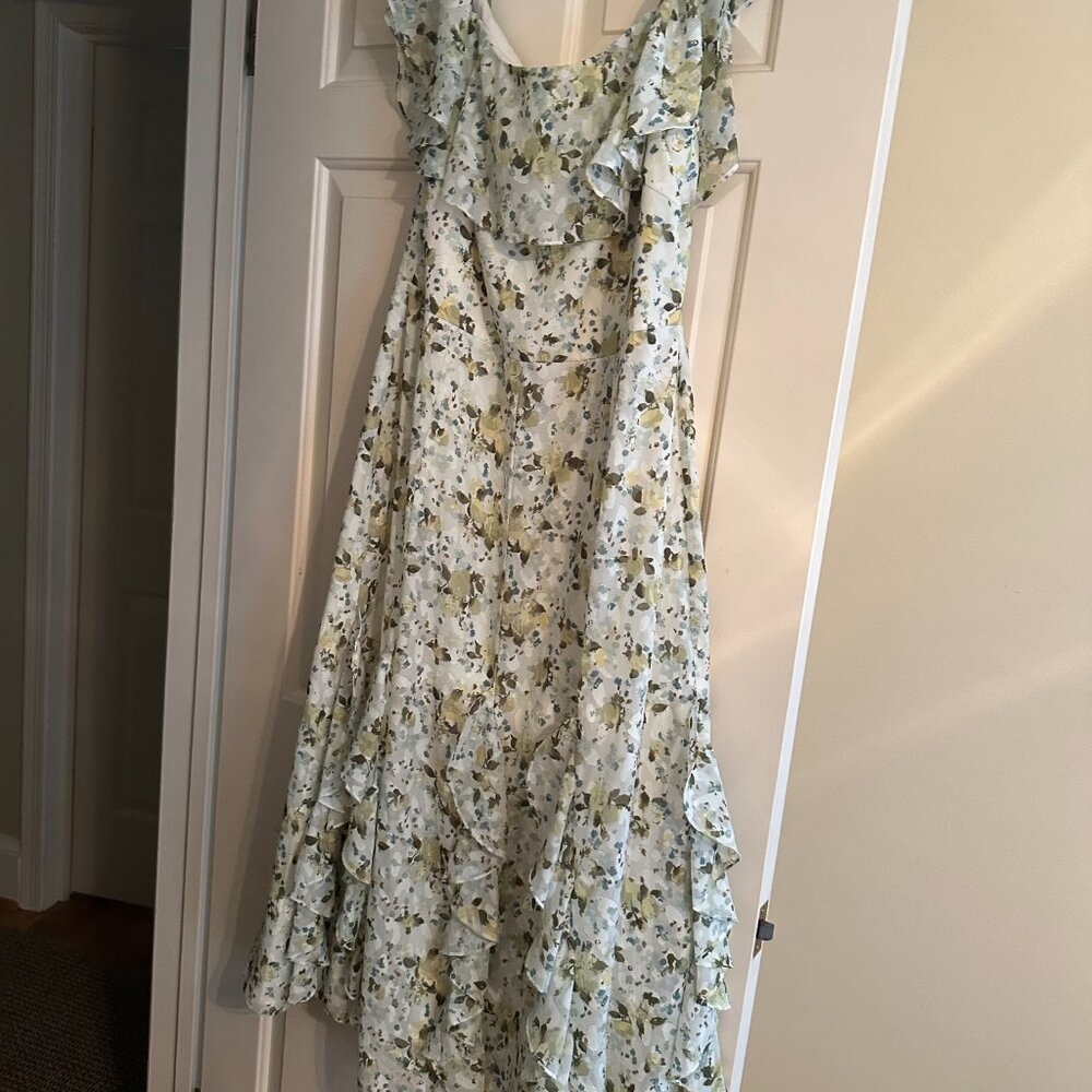 MIKAEL AGHAL dress, beautiful flowing long dress, off the shoulder, floral dress - Picture 4 of 7